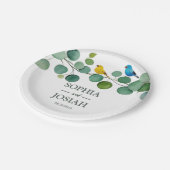 エレガントカラフル結婚フローラ ペーパープレート (アングル)