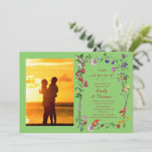 エレガントカラフル結婚ワイルドフラワー婚約 招待状 (スタンド正面)