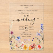 エレガントカラフル結婚野花 アクリル招待状 (正面)
