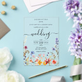 エレガントカラフル結婚野花 アクリル招待状 (インサイチュ (ウェディング))