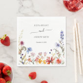 エレガントカラフル結婚野花 スタンダードランチョンナプキン (インサイチュ)