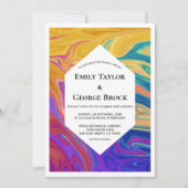 エレガントカラフル絵画結婚モダンs 招待状 (正面)