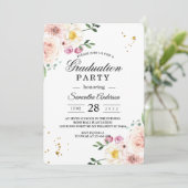 エレガントカラフル美しい花と金ゴールドドロップ 招待状 (スタンド正面)