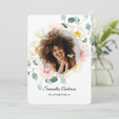 エレガントカラフル美しい花と金ゴールドドロップ 招待状 (スタンド正面)