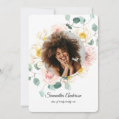 エレガントカラフル美しい花と金ゴールドドロップ 招待状 (正面)