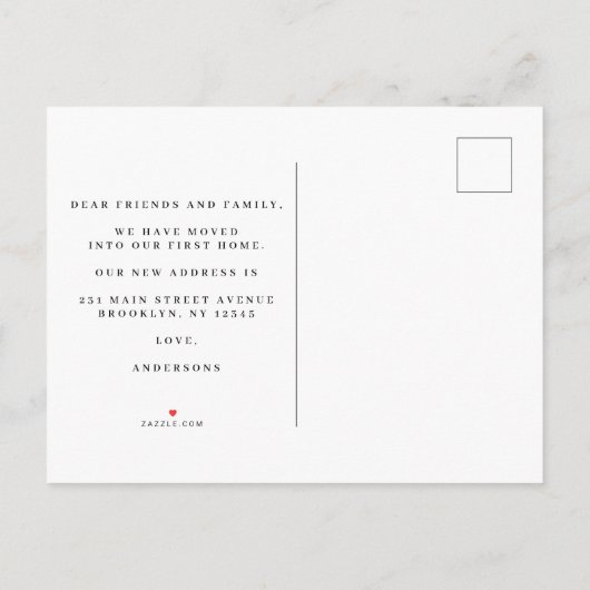 エレガントカラフル美しい 案内ポストカード (裏面)