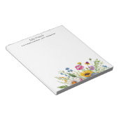 エレガントカラフル花フローラパーソナライズされた ノートパッド (アングル)