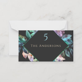 エレガントカラフル花模様ブ結婚ラック プレイスカード