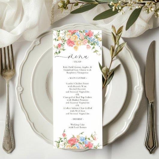 エレガントカラフル花結婚の メニュー