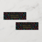 エレガントカラフル蝶オンブラックカスタム スキニー名刺 (正面/裏面)