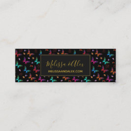 エレガントカラフル蝶オンブラックカスタム スキニー名刺