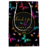 エレガントカラフル蝶オンブラッ結婚ク ミディアムペーパーバッグ (正面)