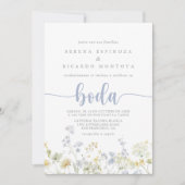 エレガントカラフル野スペインの花結婚病 招待状 (正面)