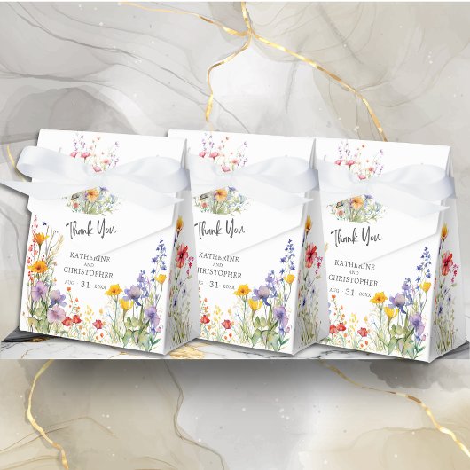 エレガントカラフル野結婚花 フェイバーボックス