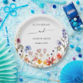 エレガントカラフル野花婚約パーティ ペーパープレート (パーティー)