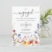 エレガントカラフル野花婚約パーティ 招待状 (スタンド正面)