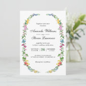 エレガントカラフル野花庭園の結婚式 招待状 (スタンド正面)