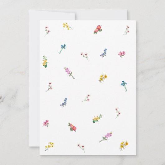 エレガントカラフル野花庭園の結婚式 招待状 (裏面)