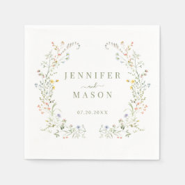 エレガントカラフル野草花結婚の花 スタンダードカクテルナプキン