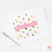 、エレガントカラフル、アイスクリーム店ビジネス スクエアシール (封筒)