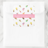 、エレガントカラフル、アイスクリーム店ビジネス スクエアシール (バッグ)