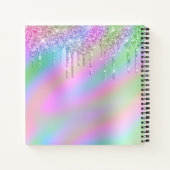 エレガントカラフル・ホログラフィック・グリッター・ドライブ ノートブック (裏面)