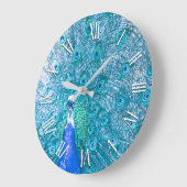 エレガントカラフルPeacockアートワーク |壁時計 ラージ壁時計 (傾斜)