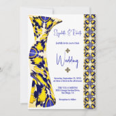 エレガントカラフルTalavera写真メキシ結婚コ 招待状 (正面)