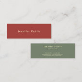 エレガントカラーモダンテンプレートプロフェッショナルシック スキニー名刺 (正面/裏面)