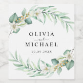 エレガントカリシンプル結婚 ワインラベル (シングルラベル)