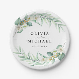 エレガントカリモダン結婚の ペーパープレート