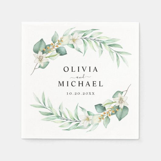 エレガントカリ結婚の スタンダードカクテルナプキン (正面)