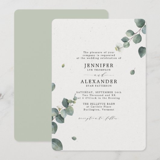 エレガントカリ結婚の 招待状 (正面/裏面)