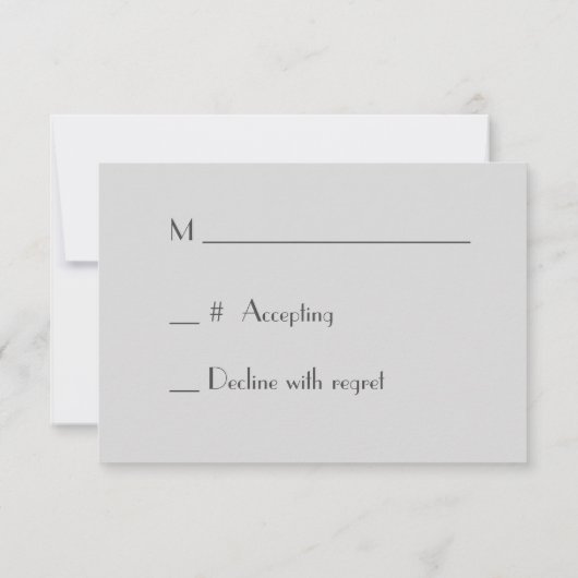 エレガントカルボフォーマル結婚ード 出欠カード (裏面)