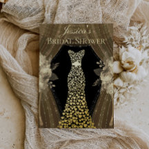 エレガントカーテン&ドレスブライダルシャワー実在金ゴールド