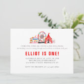 エレガントカーニバル回路フェスティバルパーティー誕生日 招待状 (スタンド正面)