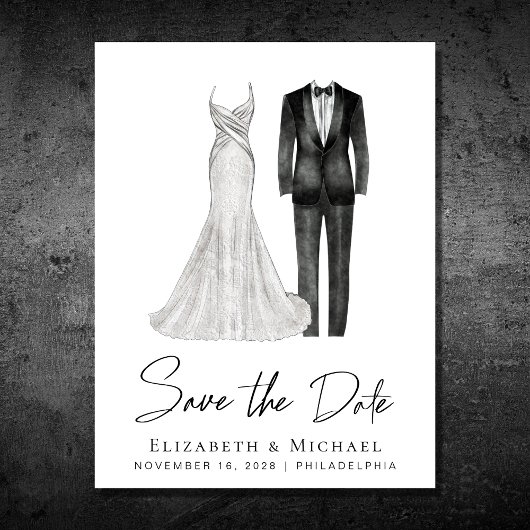 エレガントガウンTuxedo水色 案内ポストカード