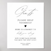 エレガントガントバスルーム結婚バスケットの標識 ポスター (正面)