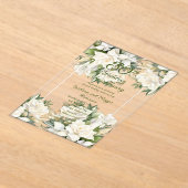 エレガントガーデニアフローラ50結婚周年 アクリル招待状 (レイダウン)