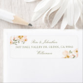 エレガントガーデニア赤面ウォーター色抽象芸術花模様 ラベル (インサイチュ)