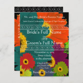 エレガントガーベラデイジー結婚式招待状 インビテーションポストカード (正面/裏面)