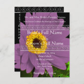 エレガントガーベラデイジー結婚式招待状 インビテーションポストカード (正面/裏面)