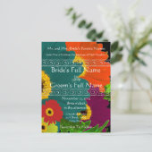 エレガントガーベラデイジー結婚式招待状 インビテーションポストカード (スタンド正面)