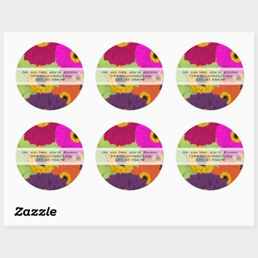 エレガントガーベラデイジー結婚式用シール ラウンドシール (シート)