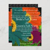 エレガントガーベラ結婚デイジー インビテーションポストカード (正面/裏面)