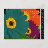 エレガントガーベラ結婚デイジー インビテーションポストカード (裏面)