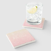 エレガントガーリーかわいらし勾配バラ金ゴールドグリッター ストーンコースター (横)