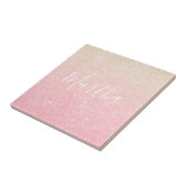 エレガントガーリーかわいらし勾配バラ金ゴールドグリッター タイル (側面)