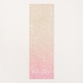 エレガントガーリーかわいらし勾配バラ金ゴールドグリッター ヨガマット (正面)