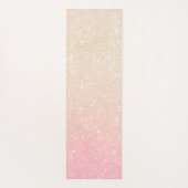 エレガントガーリーかわいらし勾配バラ金ゴールドグリッター ヨガマット (裏面)